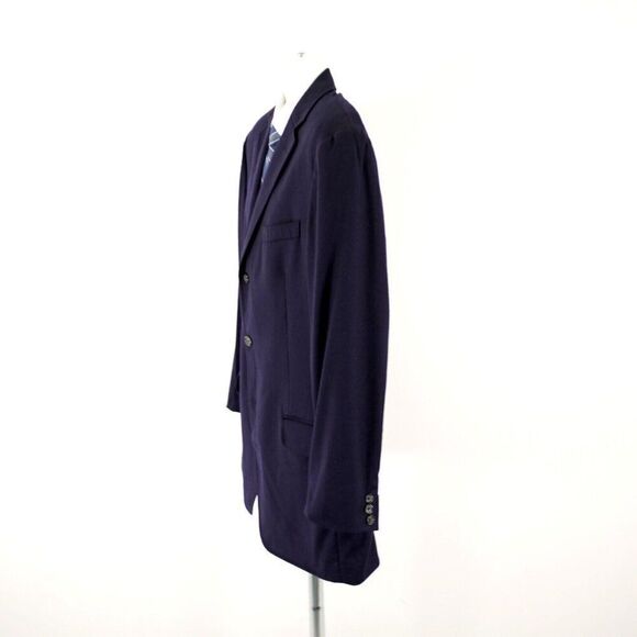 Polo Ralph Lauren Flannel Virgin Wool Italy Blue 3 Button Blazer Large 40L Uncon - Picture 6 of 13
